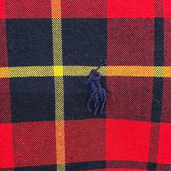 RALPH LAUREN Classic Fit Flannel Shirt Men Large Windowpane Plaid‎ Button Down - Picture 5 of 16